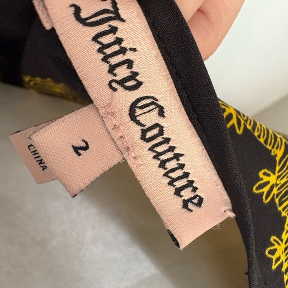 Juicy Couture Sz 2 Black Yellow Back Zip Polyester Sheath Dress - Picture 2 of 6
